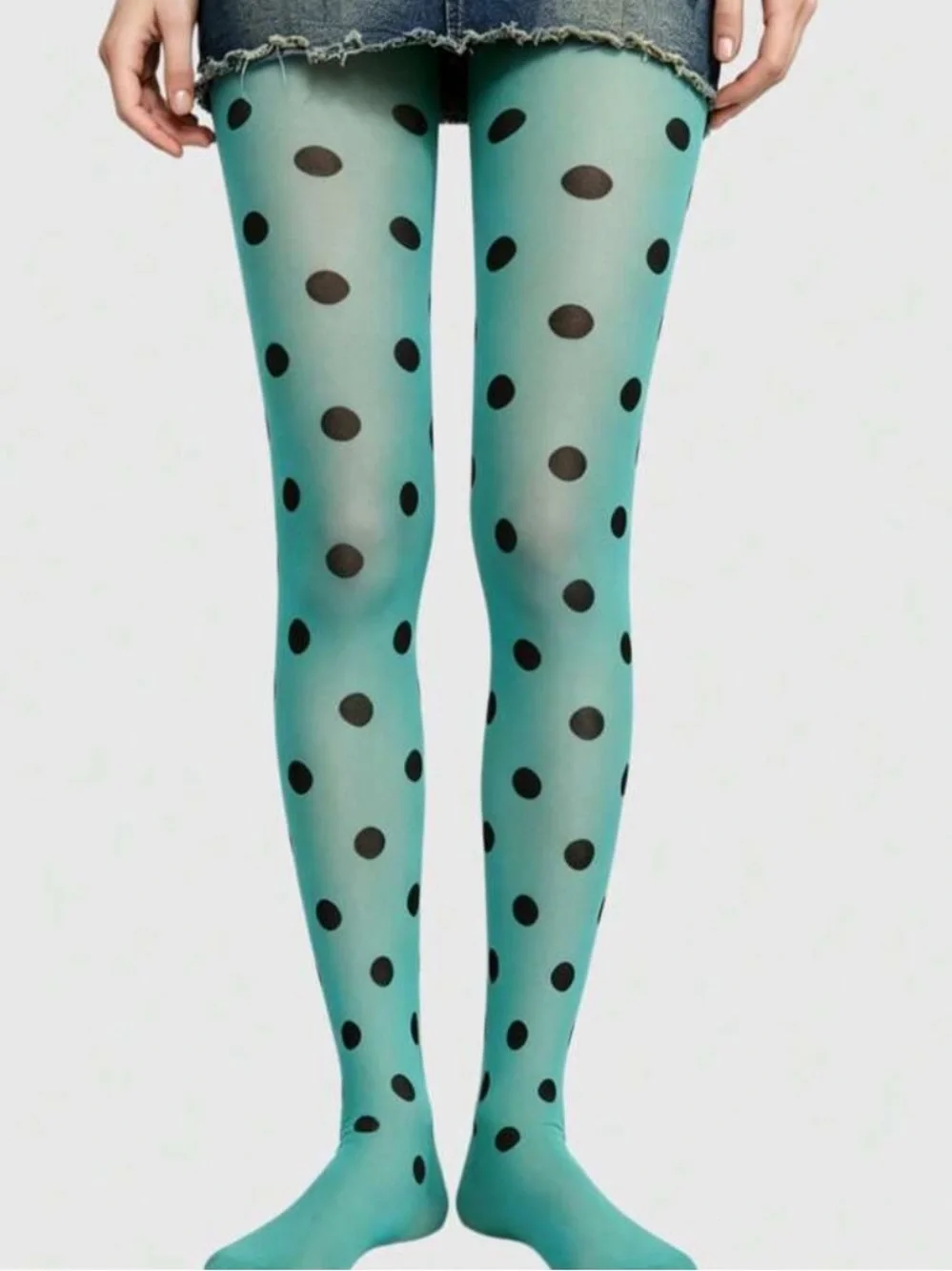 Haze Blue Polka Dot Sheer Tights - Women Intimates
